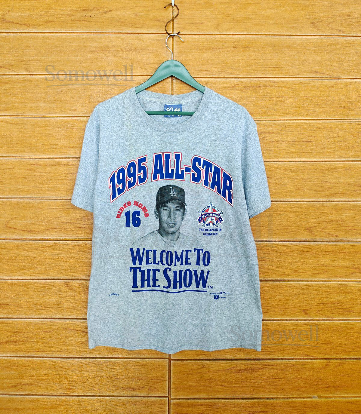 Vintage 90s Hideo Nomo Los Angeles Dodgers All-Star T-Shirt Size M_1025