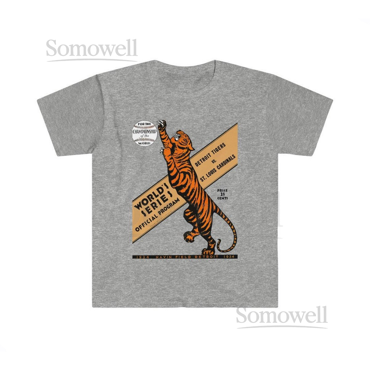 1934 Vintage Cardinals - Tigers Baseball World Series - Softstyle T-Shirt_1