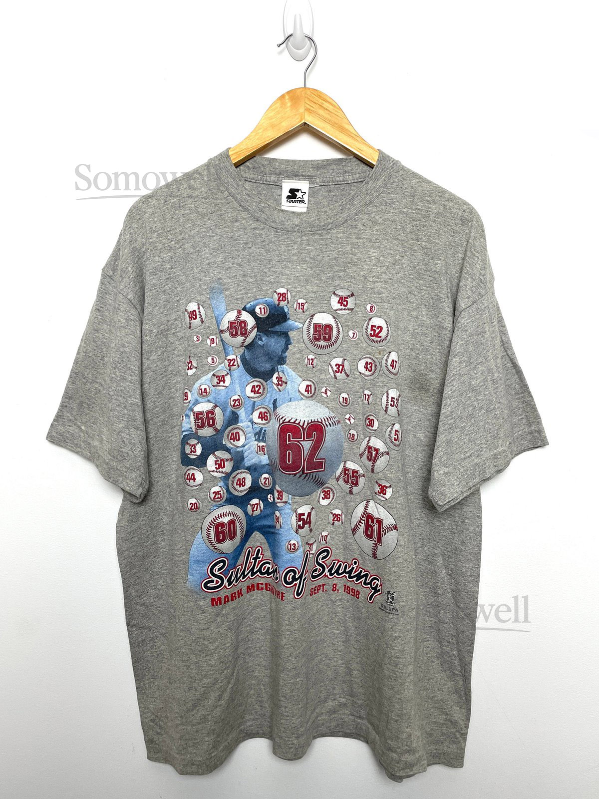 Vintage 1998 Starter Mark McGwire Sultan of Swing MLB Baseball St Louis Cardinals Graphic Tee Shirt fits adult XL_1002