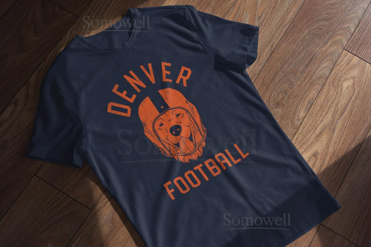 Denver Football Golden Retriever T-Shirt Dog Lover Gift for Denver Broncos fans_342