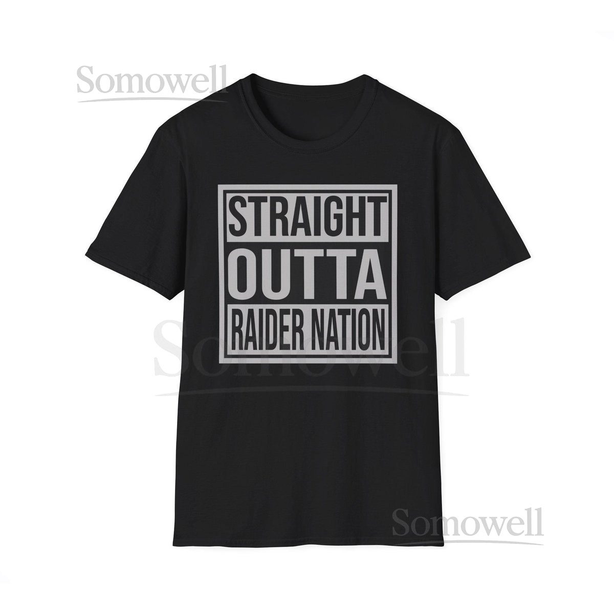 Straight Outta Raider Nation Shirt - Silver Black Football Tee Vegas Fan Shirt Game Day Tailgate Tee Raider Nation Apparel_752