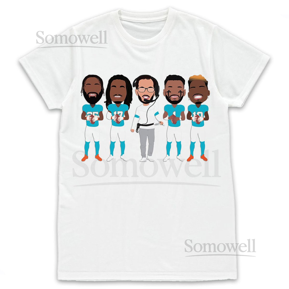 Dolphins American Football T-Shirt tshirt tee Adults Kids Sizes Available McDaniel Hill Tua Howard Waddle Miami Great Gift_286