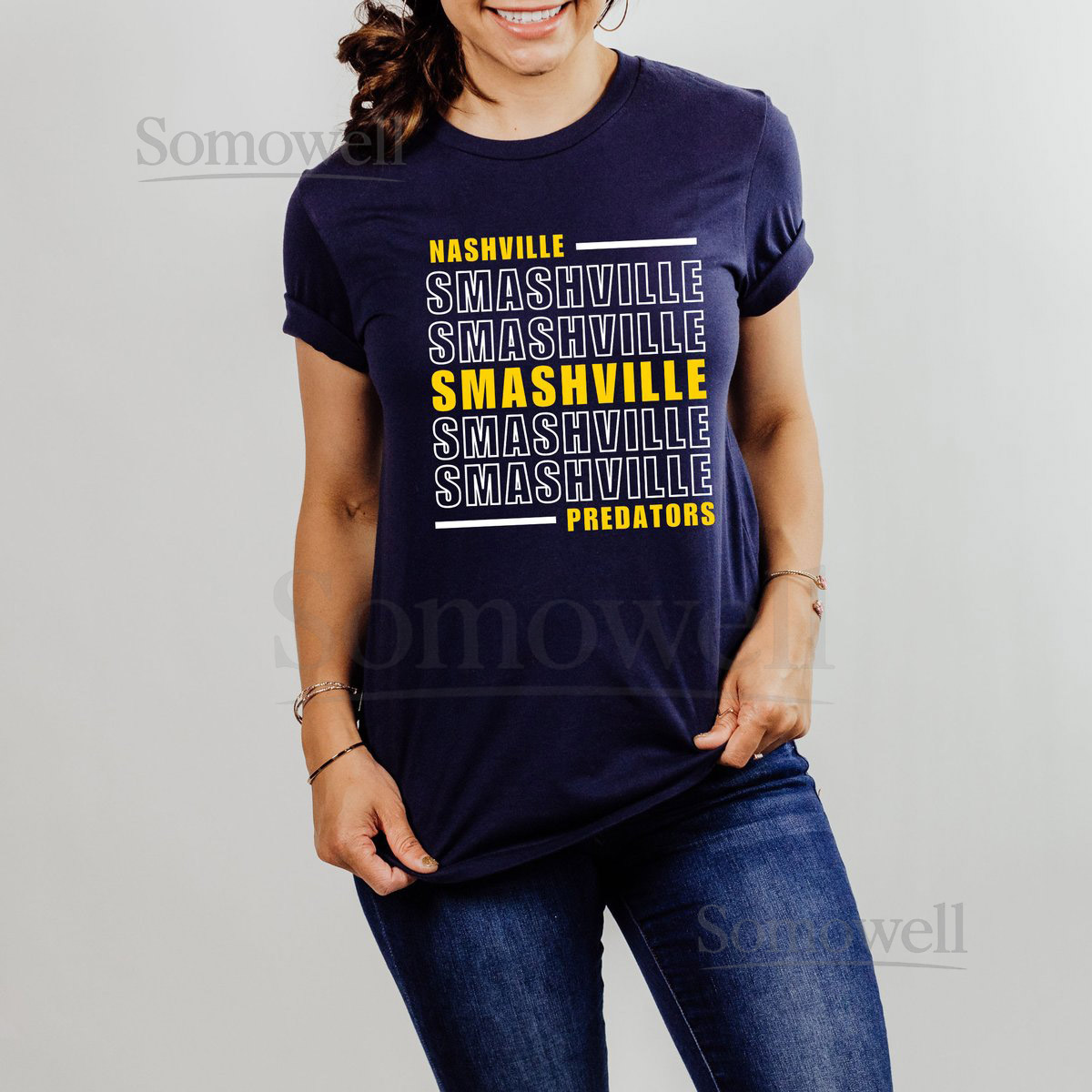 Nashville Predators Hockey T-Shirt - Smashville Unisex Tee_331