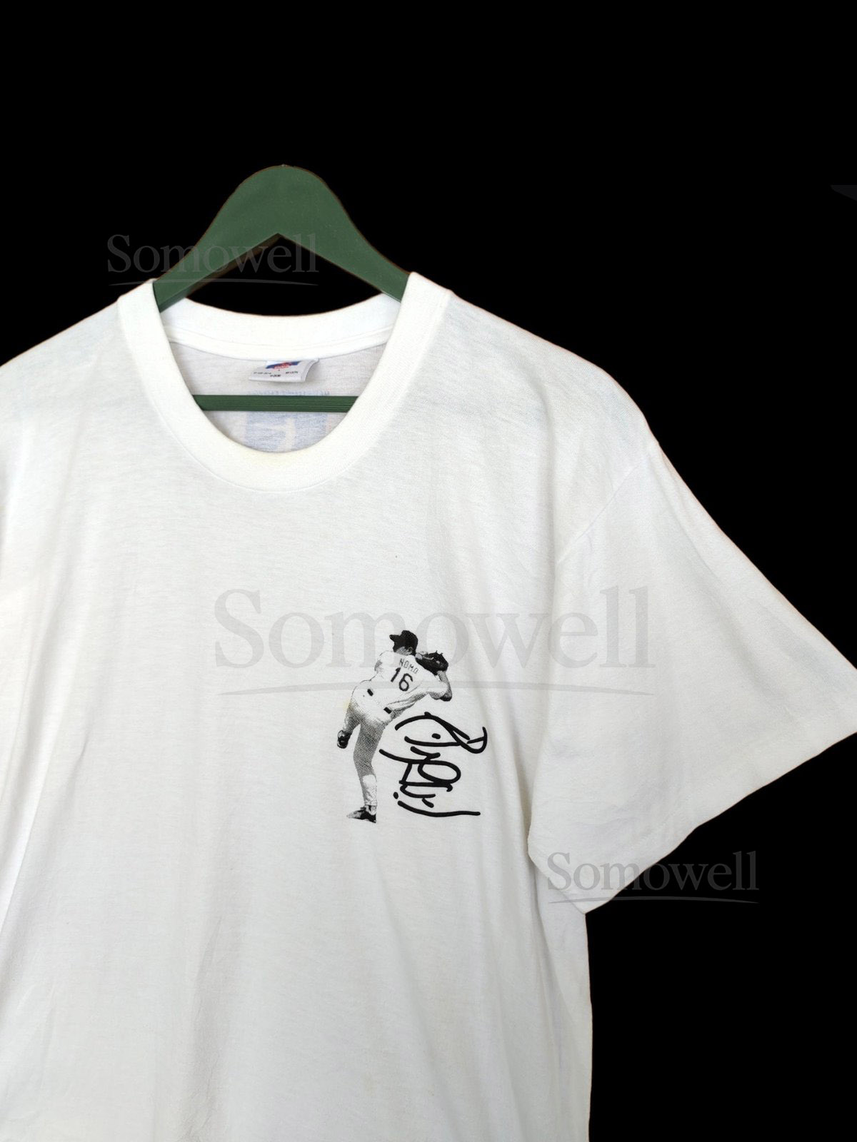 Vintage 90s LA Dodgers Hideo Nomo Player Baseball MLB Promo T-Shirt Mlbpa Size L_1027