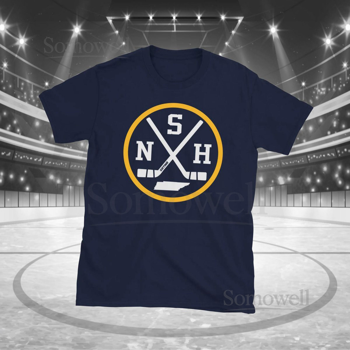 Retro Nashville Hockey Emblem Vintage NSH T-Shirt_428