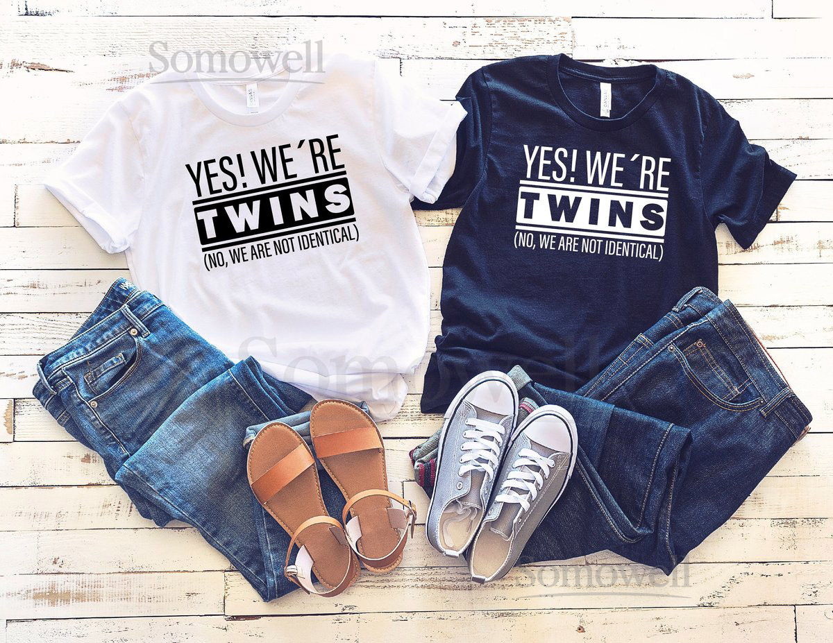 Yes We are Twins T-Shirt Sibling Matching Shirt_965
