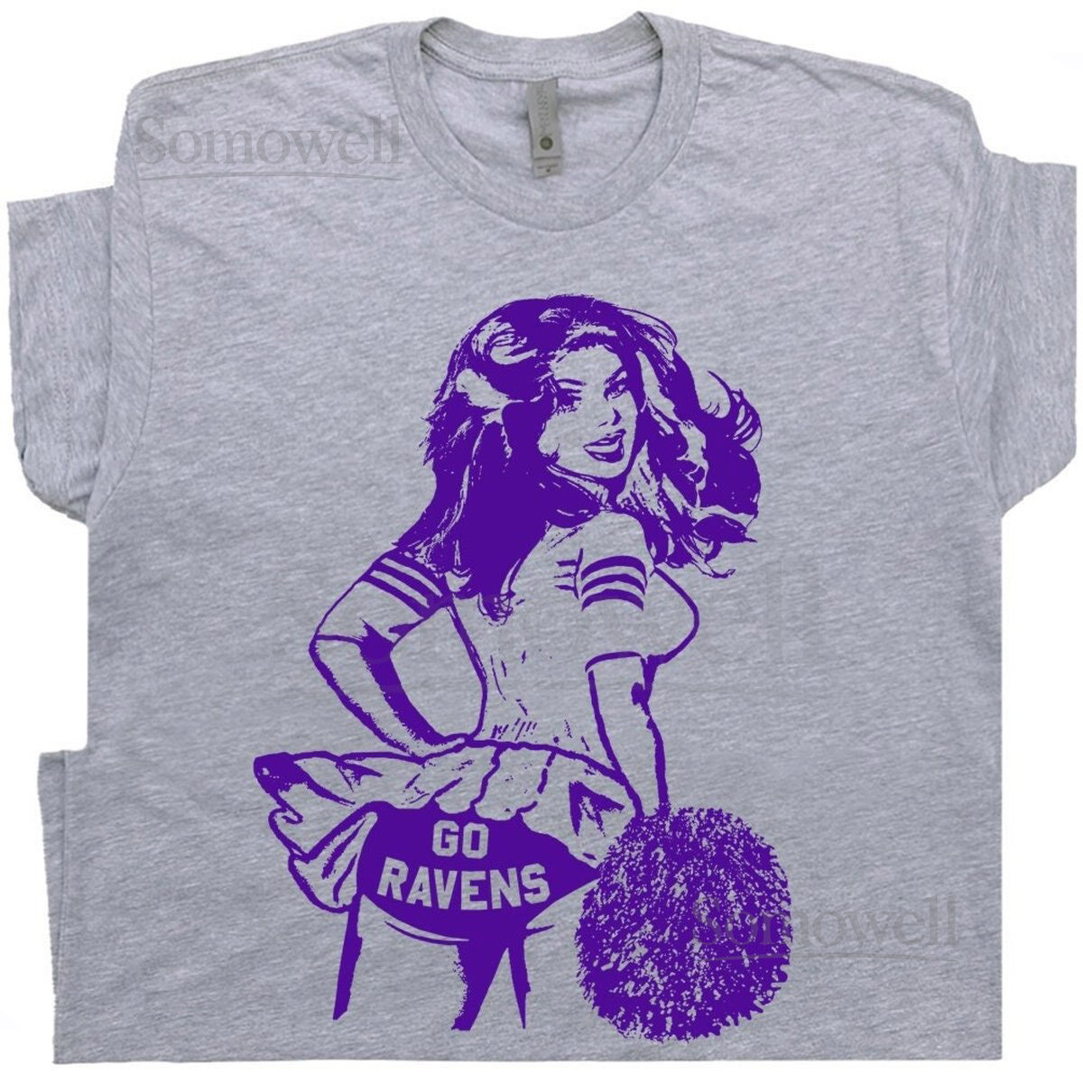 Go Ravens T Shirt Vintage Football Shirts for Women Men Ladies Retro Ravens Cheerleader TShirt Cool Cute Graphic Shirts Ravens Logo Tee_660