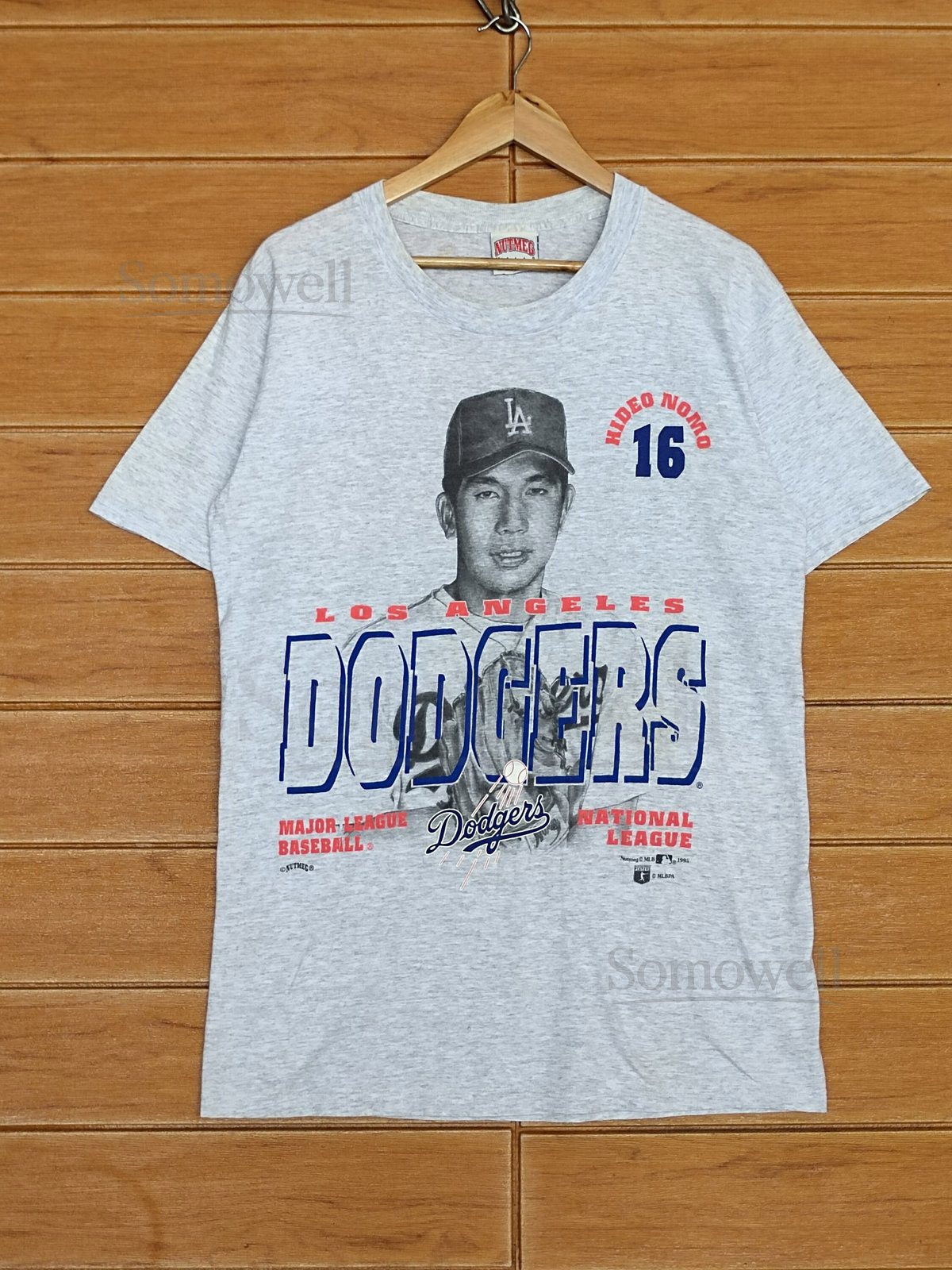 Vintage 90s LA Dodgers Hideo Nomo T-Shirt - Nutmeg MLB - Size M_1029