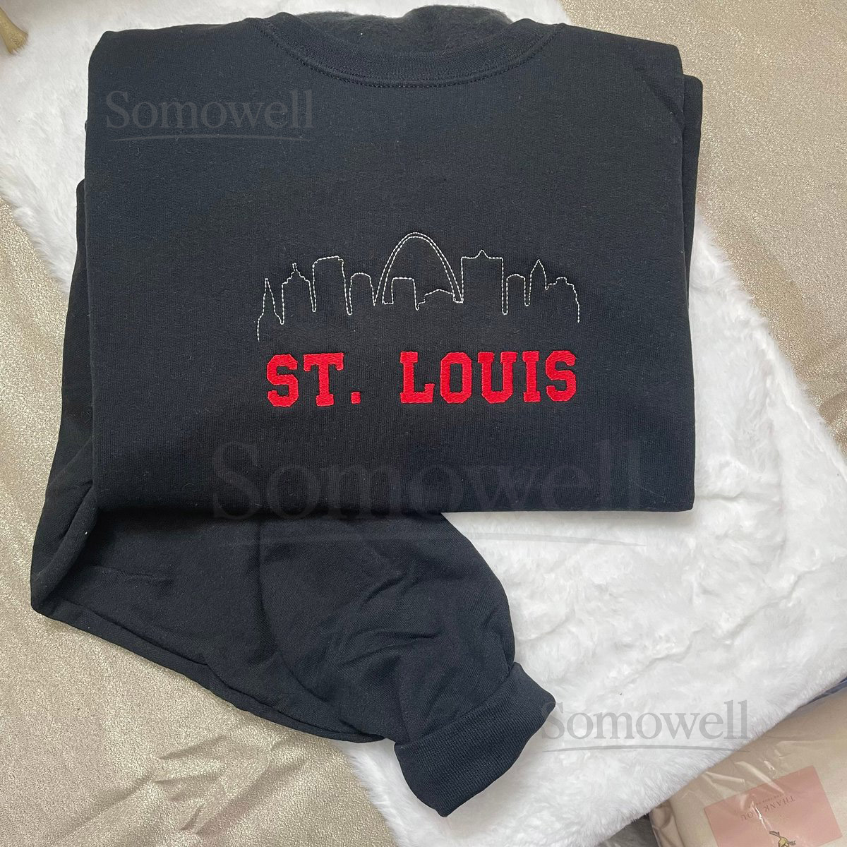 Embroidered Saint Louis Sweatshirt City Skyline Crewneck_154