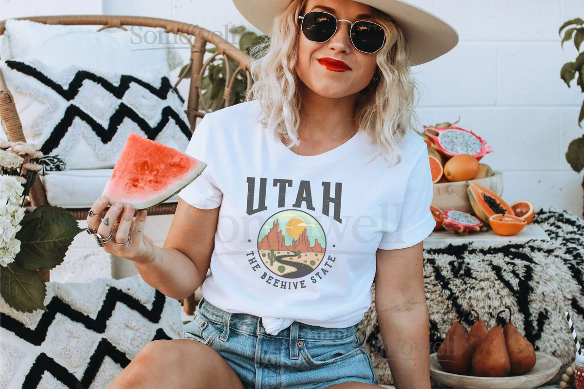 Utah Desert vibes graphic dreamer Ladies boutique Utah State vacation Unisex Jersey Short Sleeve Tee T-Shirt_601
