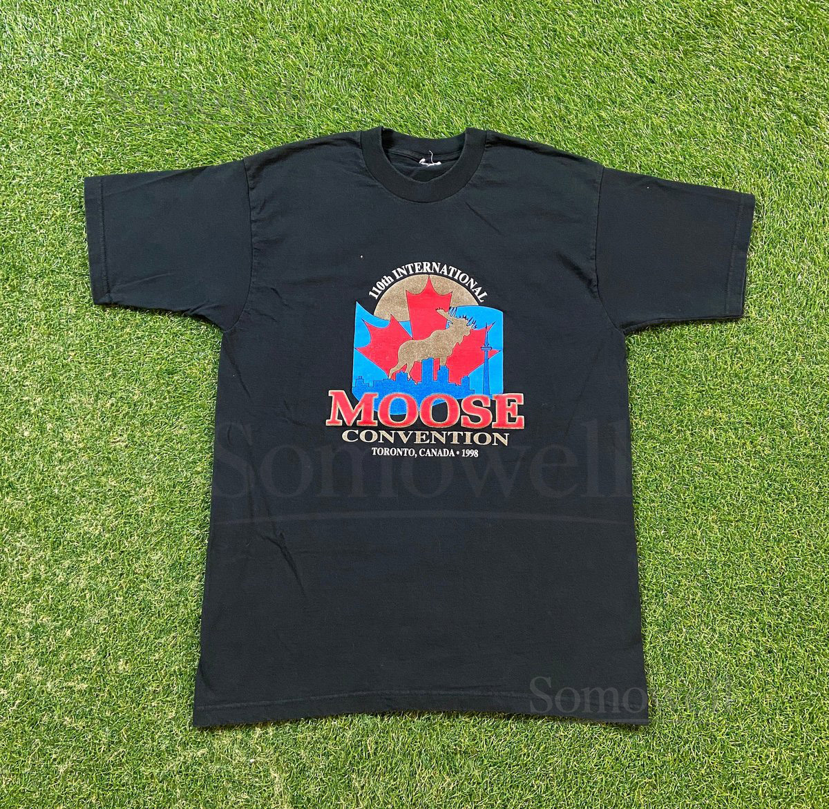 Vintage Moose Convention T Shirt Tee Size Small S Toronto Canada Ontario Blue Jays Raptors Drake The 6 1990s 90s_497