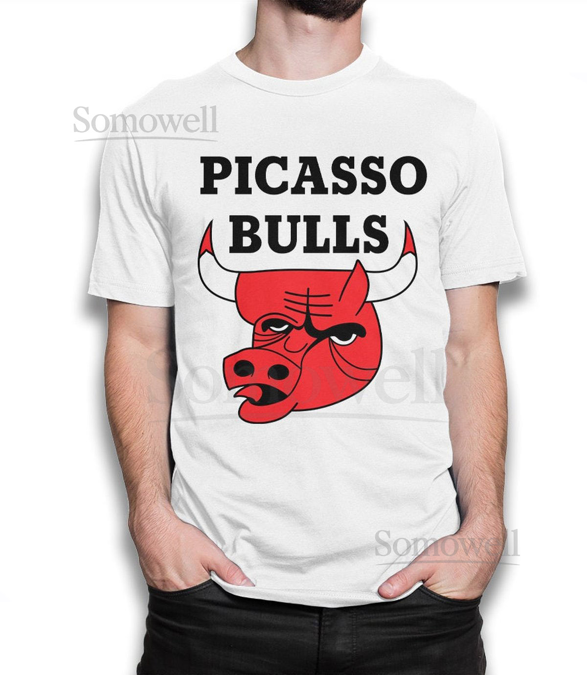 Picasso Bulls Funny T-Shirt 100 Cotton Tee Men's Women's All Sizes wr-110_68