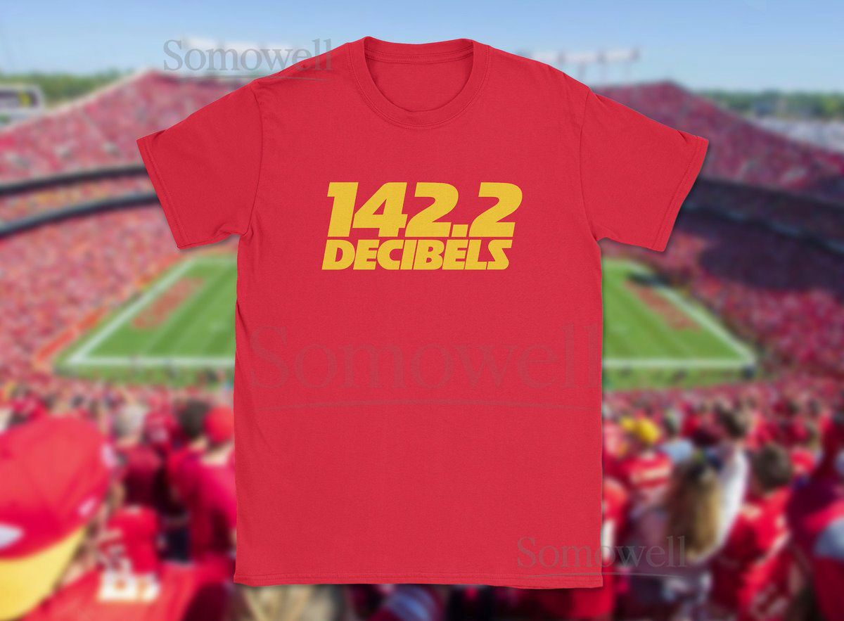 142.2 Decibels Arrowhead Stadium T-Shirt Kc Chiefs Shirt Kansas City Chiefs Funny Pop Culture Shirt Cool Football Graphic Tee_2