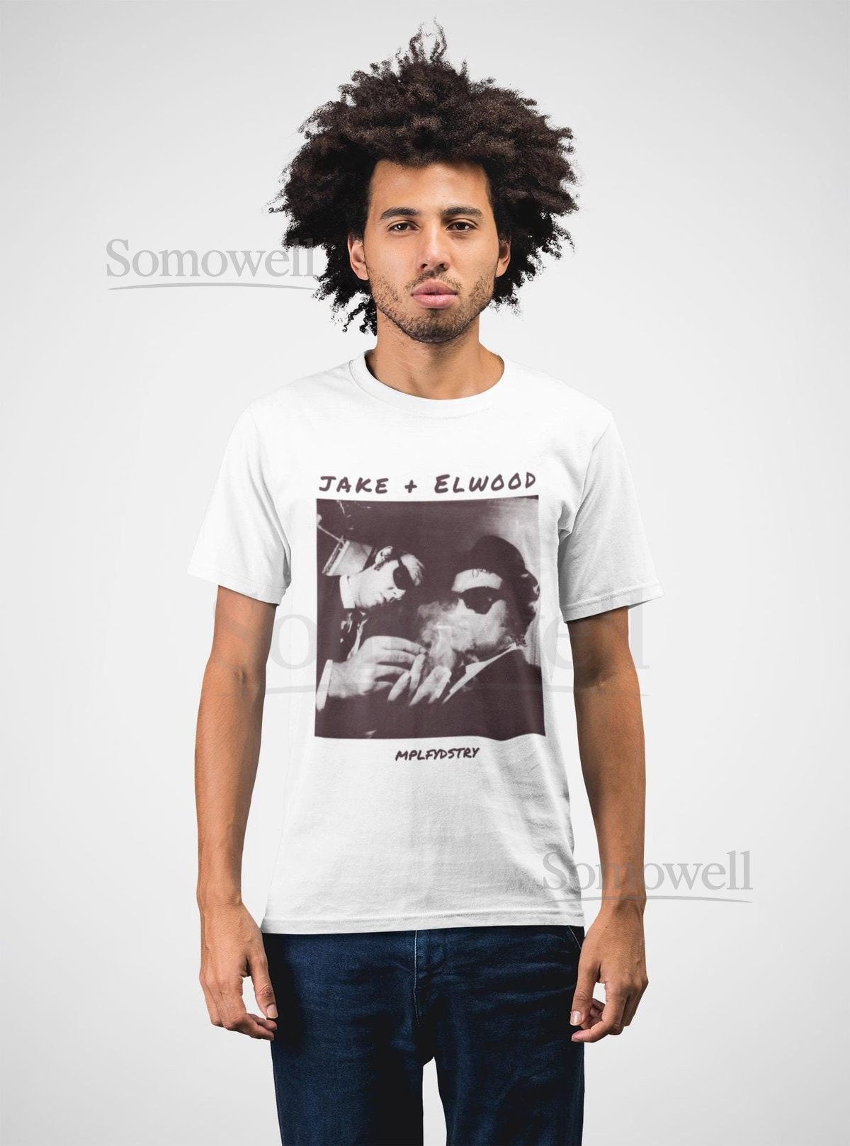 BLUES Classic Fit AmplifyDestroy Print Tee Shirt Blues Brothers Jake Elwood_52