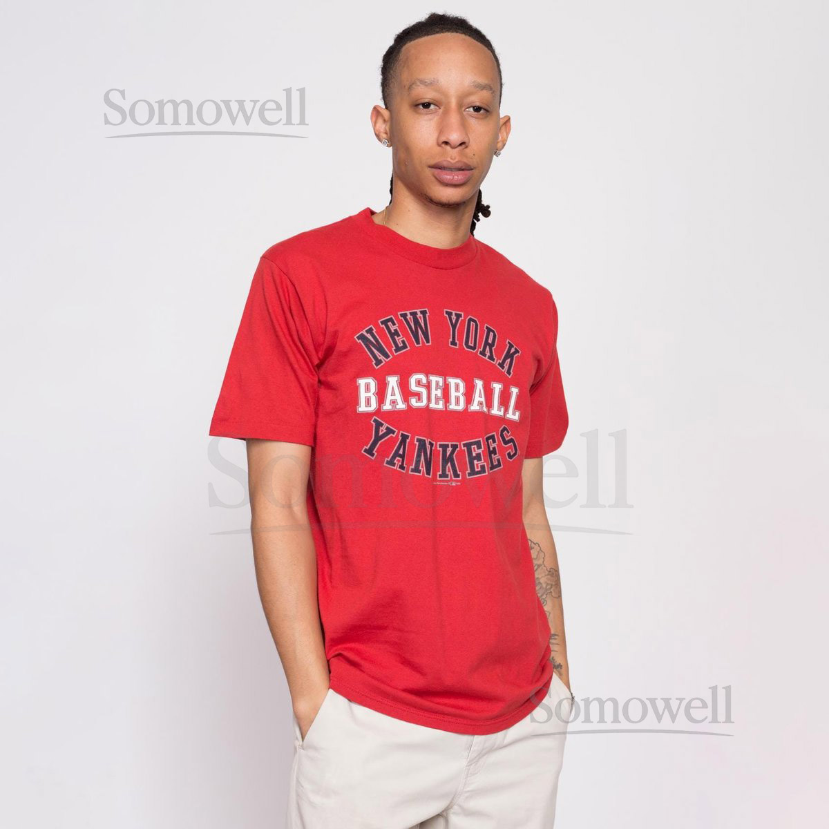 90s New York Yankees Red T Shirt - Medium Vintage MLB Baseball Graphic Tee_13