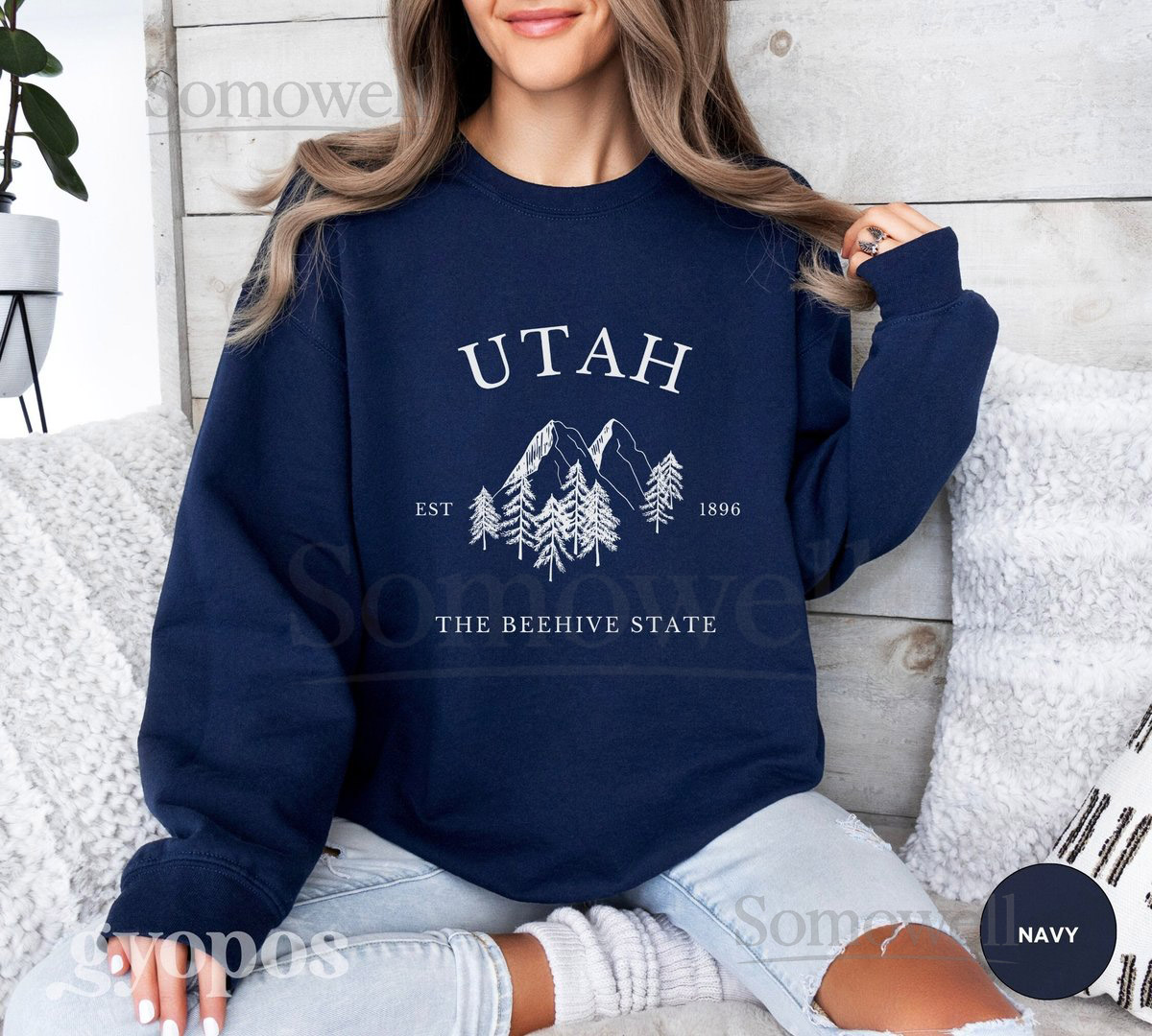 Utah Crewneck Utah Pullover Sweatshirt Utah Souvenir Gift Travel Sweater The Beehive State_598
