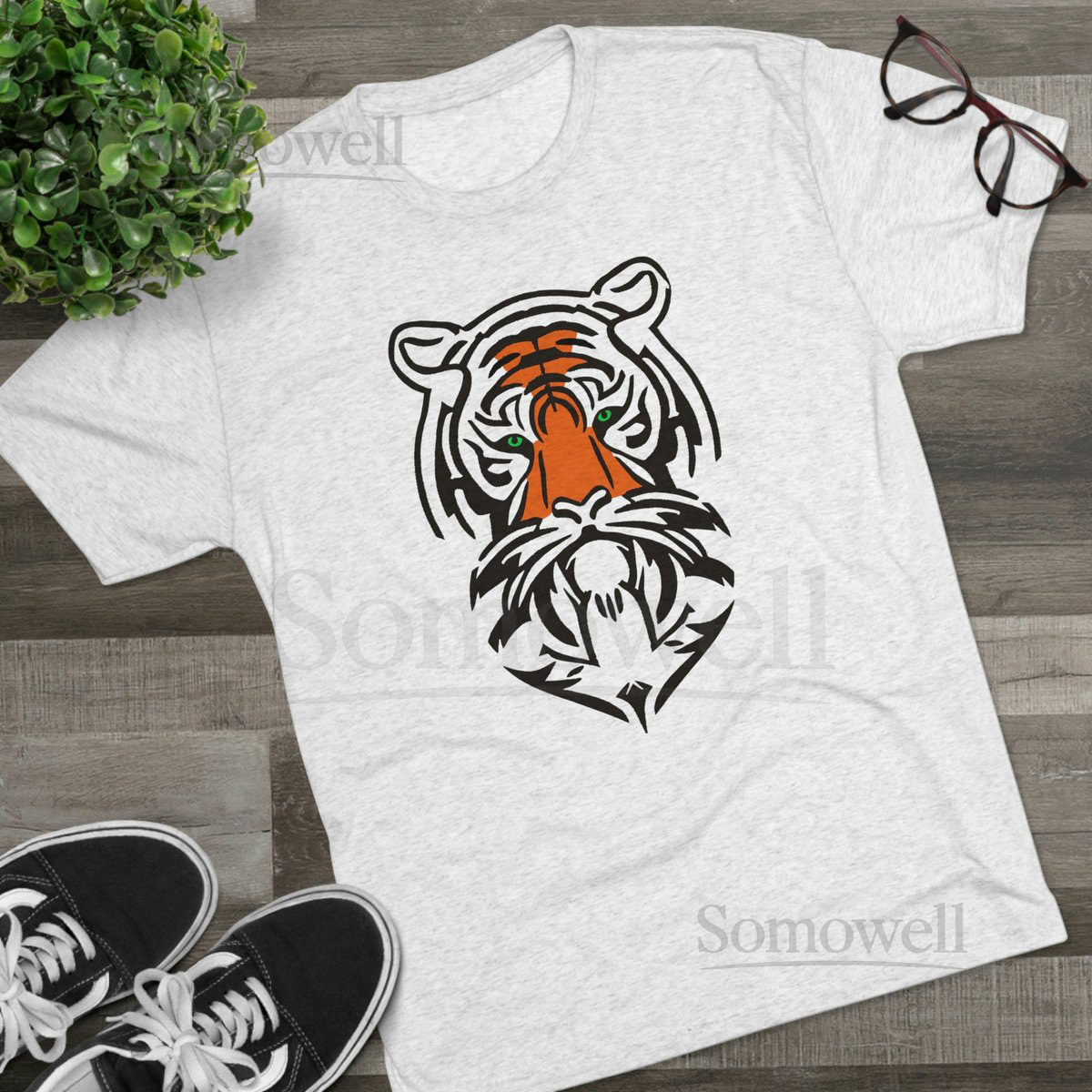 Vintage Tiger Tri-Blend Crew Tee_939