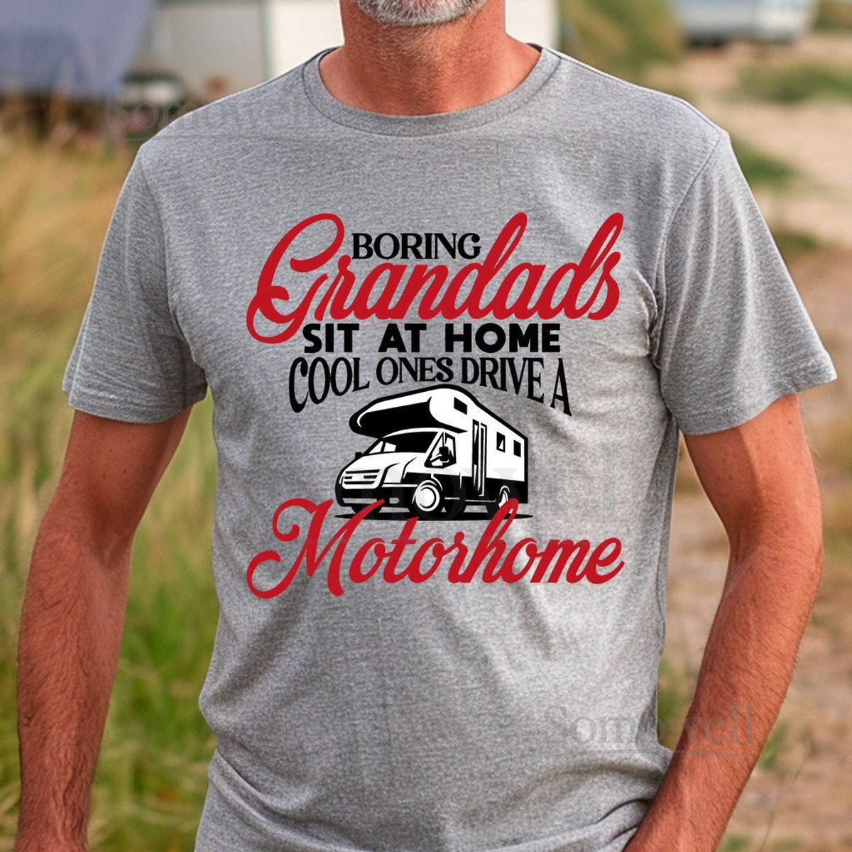 Boring Grandads Sit At Home Cool Ones Drive A Motorhome T-shirt - Mens Holiday Trip Grandpa Caravan Fathers Day Birthday Christmas Gift Top_102