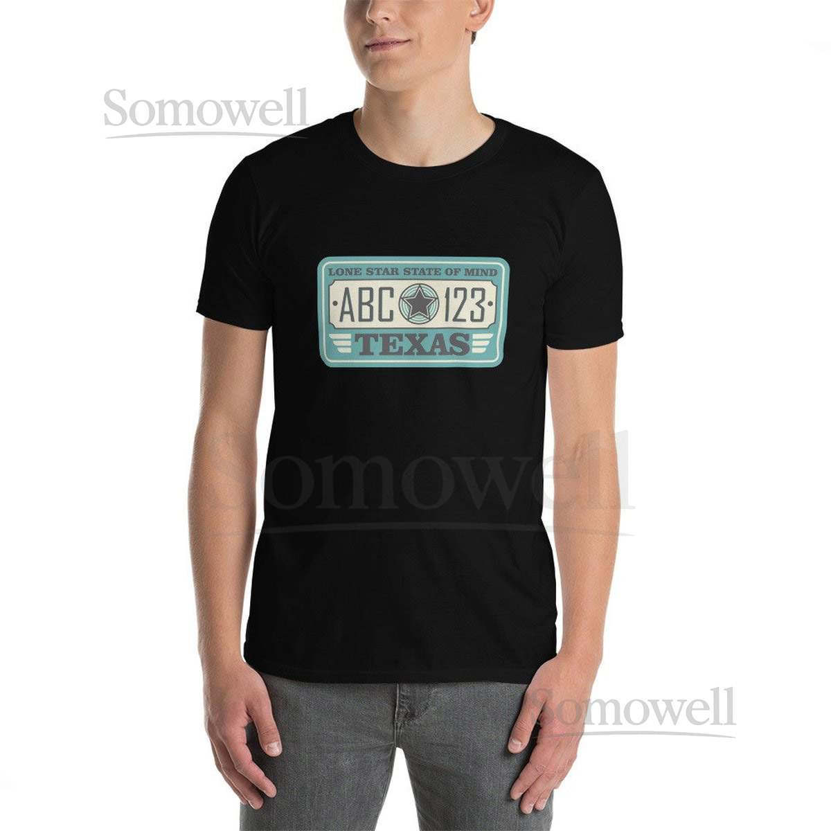 Texas License Plate Short-Sleeve Unisex T_878