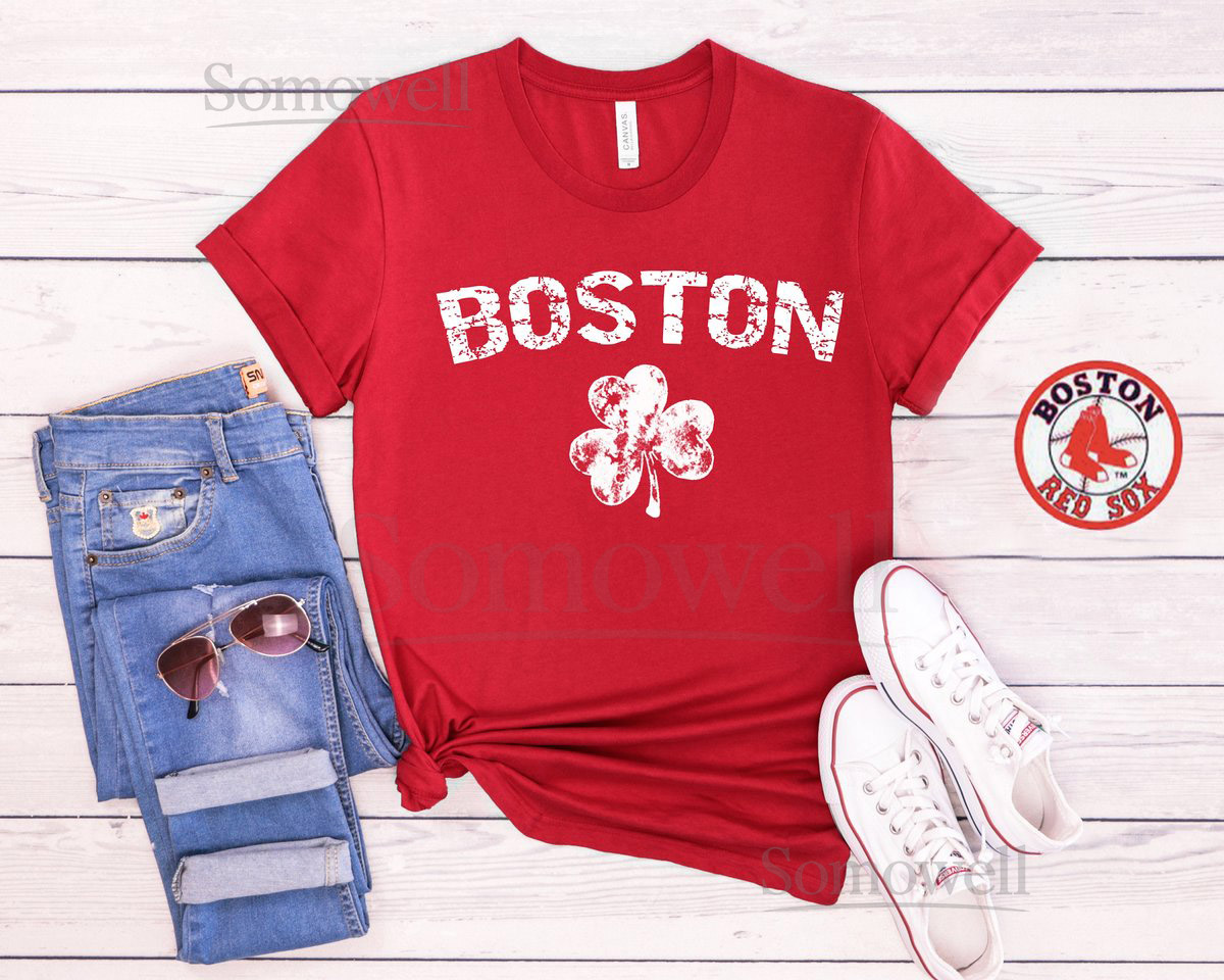 Boston Tee Boston shirt Shamrock Shirt Boston Red Sox Boston Celtics I love Boston shirt Boston Mass Shirt_226
