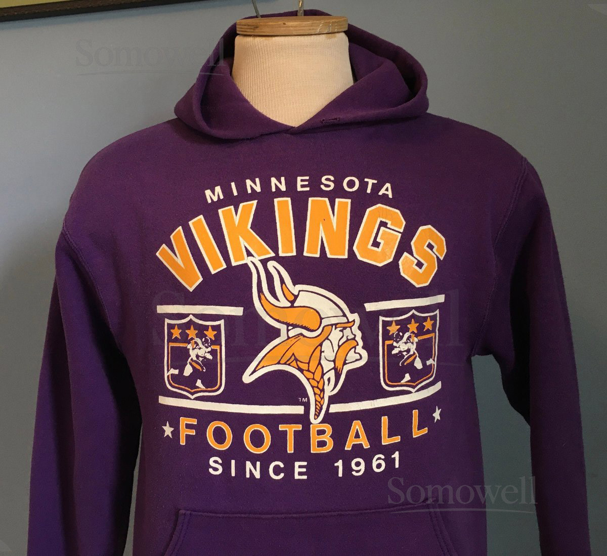 80s Vintage Minnesota Vikings Football Since 1961 nfl hoodie hooded Sweatshirt - SMALL_15