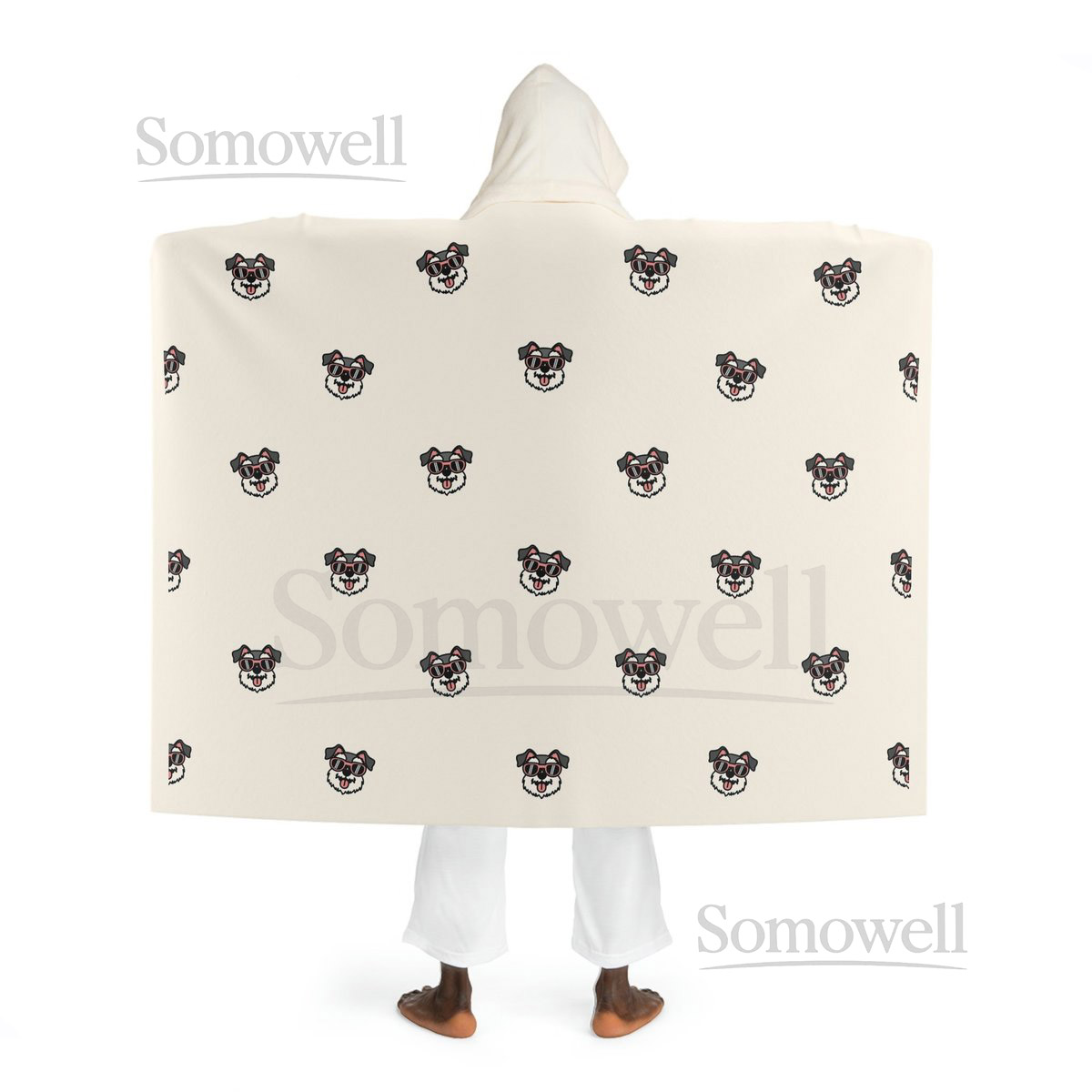 Schnauzer Hooded Blanket Sherpa Fleece Dog Lover Gift_71