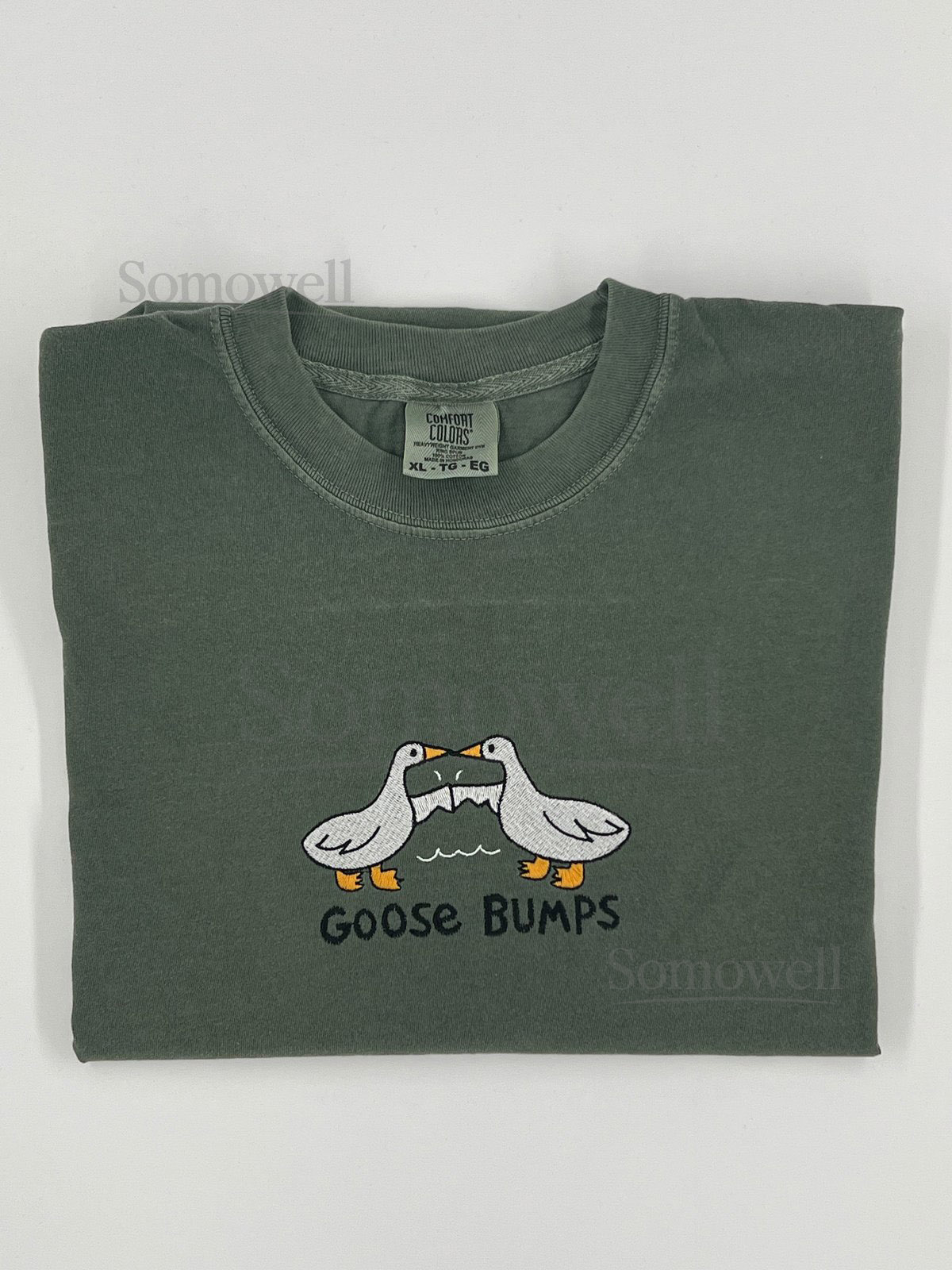 Embroidered Silly Goose Comfort Colors T-Shirt - Funny Unisex Tee_97