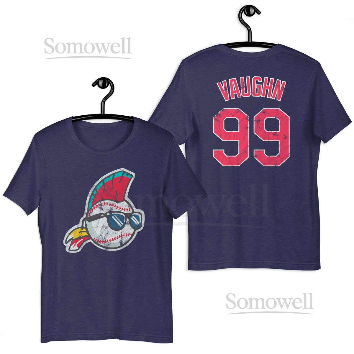 Major League Wild Thing Ricky Vaughn Cleveland Jersey T-Shirt Worn Distressed Jersey Shirt Vintage Retro Baseball Old Time Baseball Shirt_671