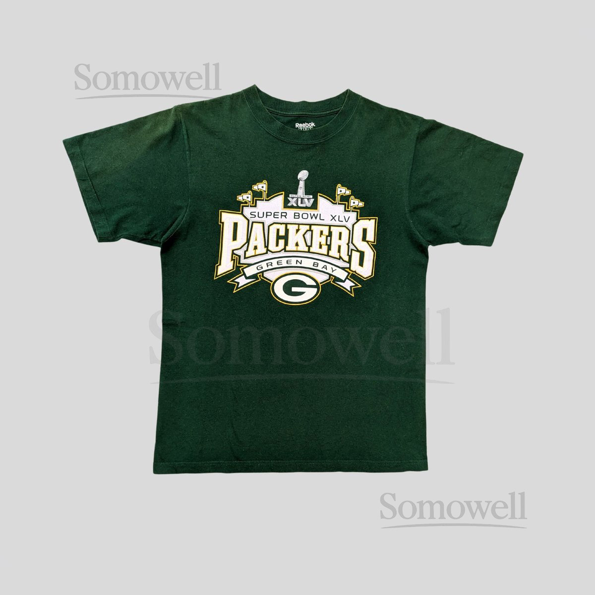 Reebok Green Bay Packers NFL Super Bowl 45 T-Shirt Size M 2010 Single Item_630