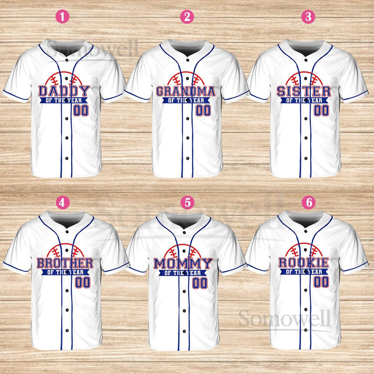 Personalized Family Of the Year Baseball Jersey Custom Name Number Shirt Rookie Of The Year Jersey Family Matching Outfits Baseball Game_094