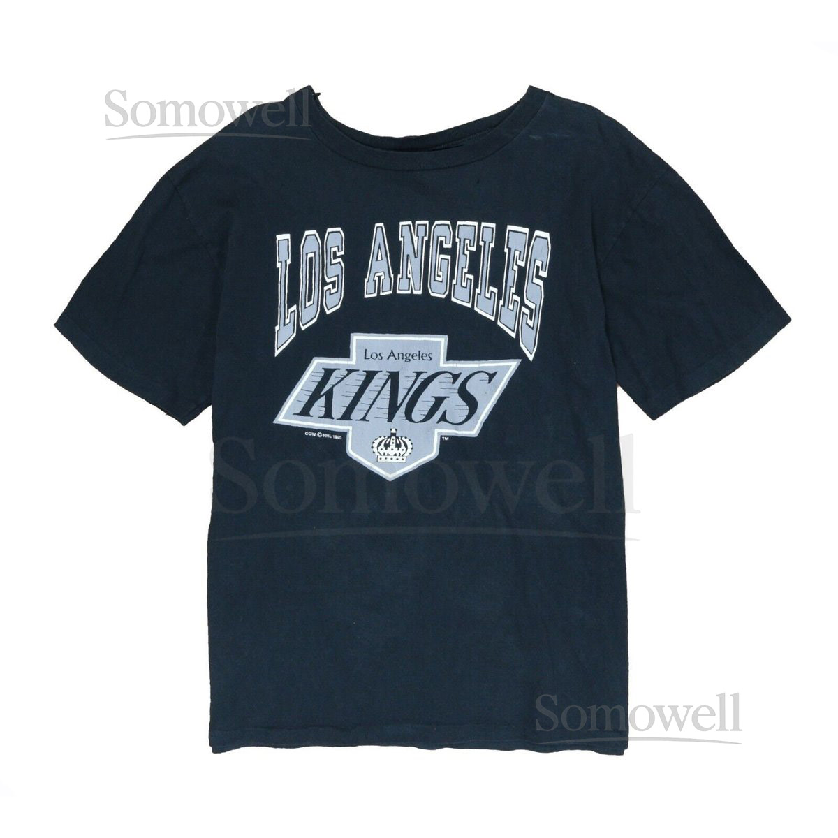 Vintage Los Angeles Kings T-Shirt Size Large Black 1990 90s NHL_430