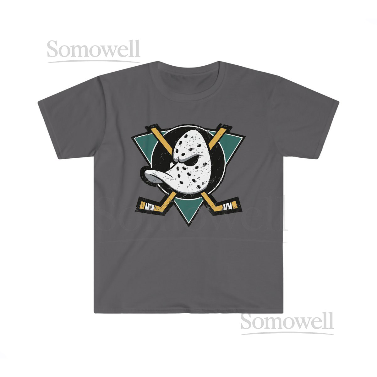 Anaheim Mighty Ducks Distressed - Unisex Softstyle T-Shirt_28