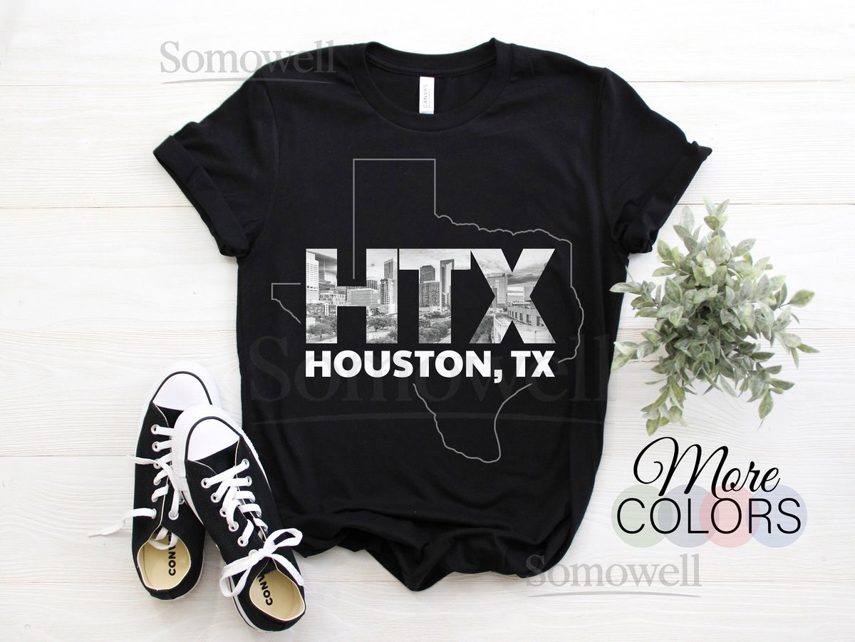 Houston Texas Map Skyline Gift T-Shirt Texas Home State Souvenir Tee Parties Costume Shirt Visit Trip Travel To Houston Present C_359