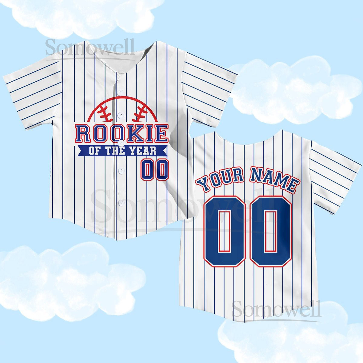 Personalized Rookie Of the Year Kid Baseball Jersey Custom Name Number Youth Baseball Shirt Rookie Of The Year Jersey For Baseball Fans_366