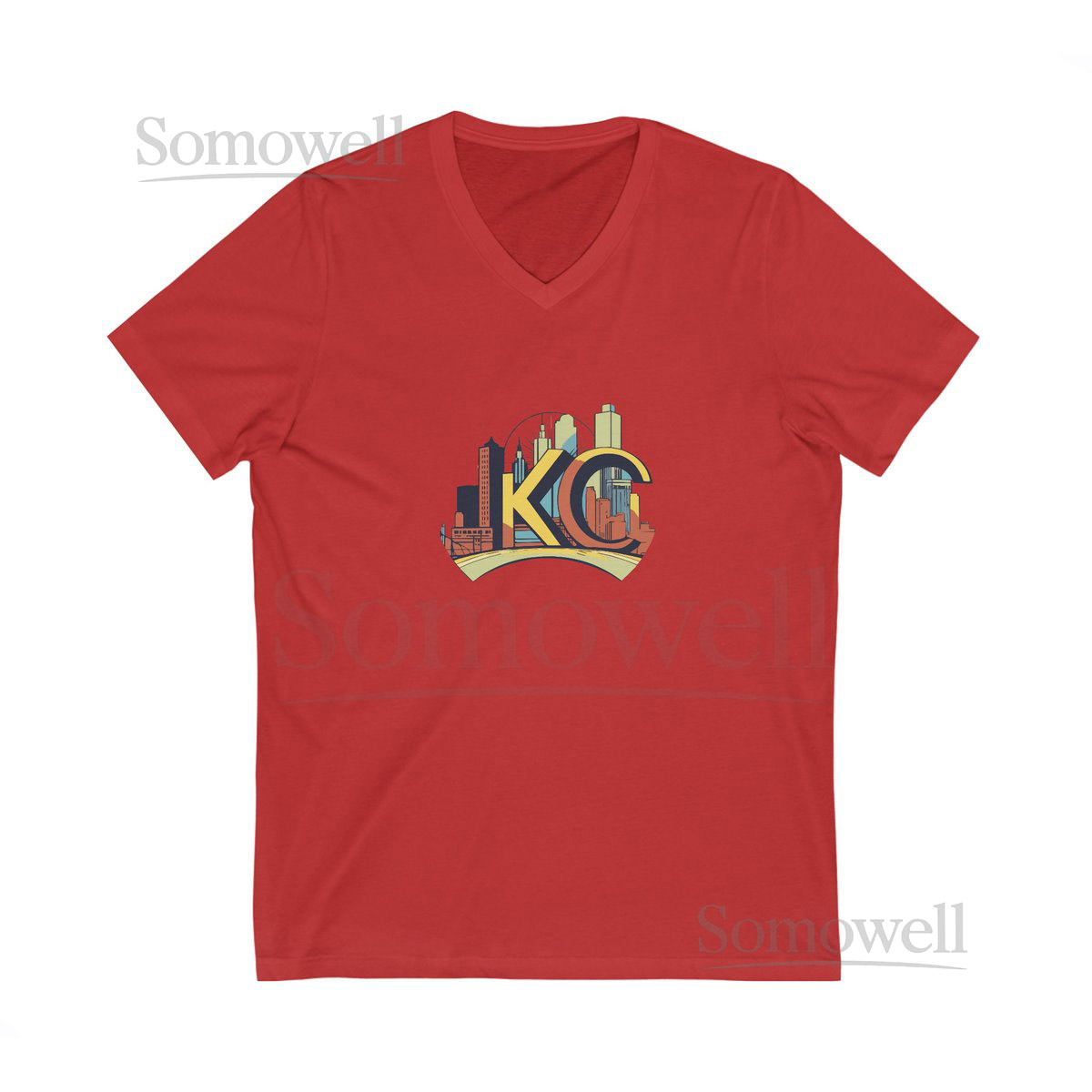 Kansas City Unisex Jersey Short Sleeve V-Neck Tee_456