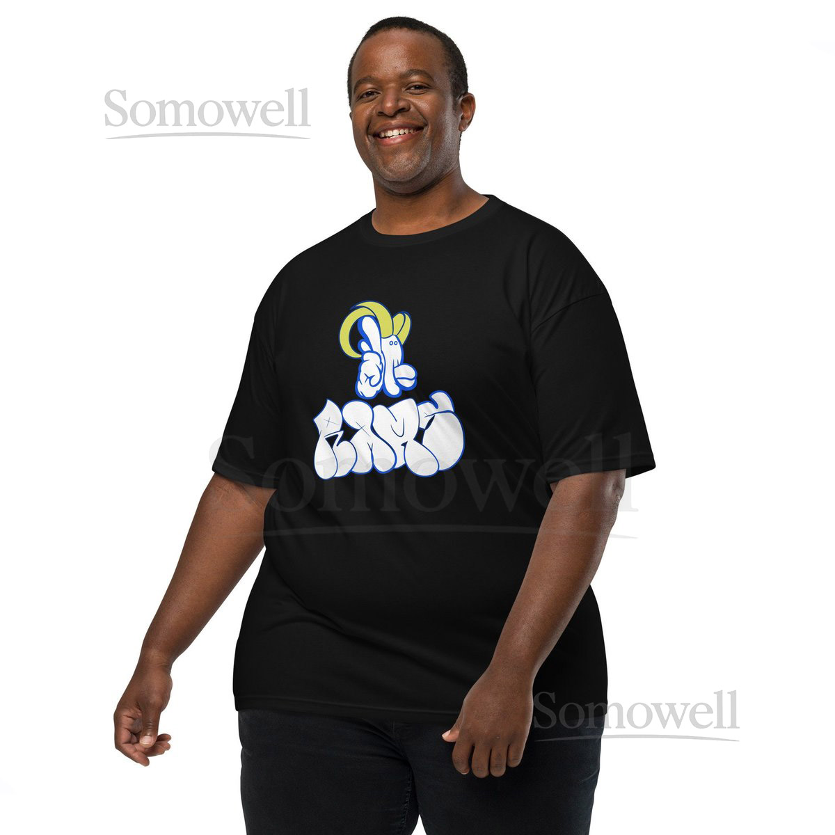 LA Rams Graffiti Mens premium heavyweight tee_433