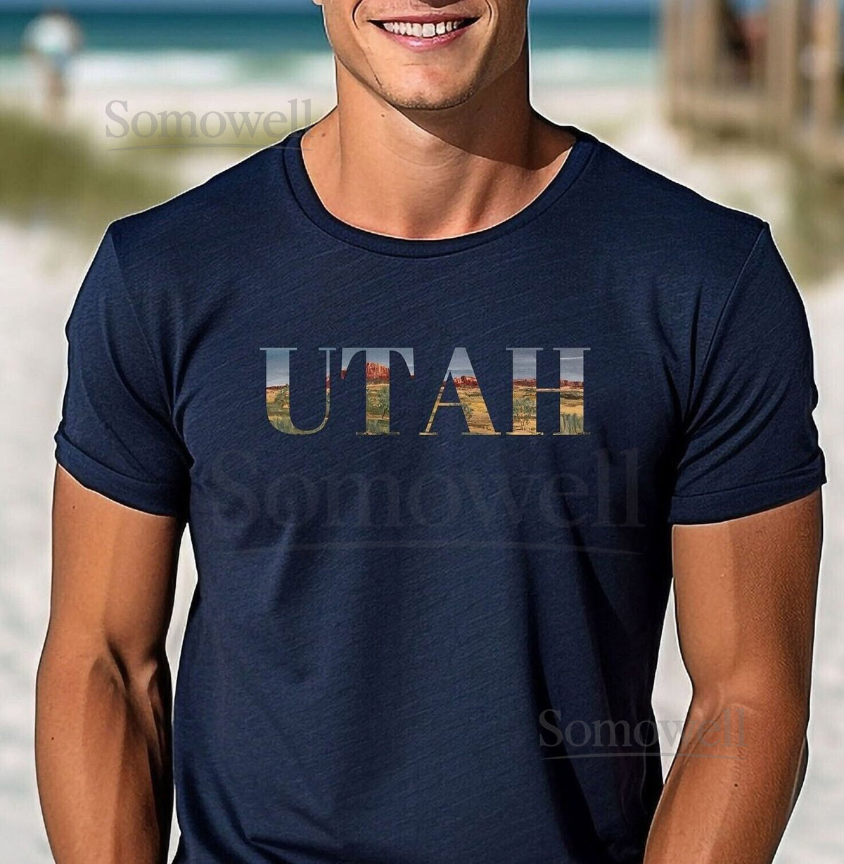 Utah Tee Men's and Women's Gift Vacation Shirt James Bohling Art Utah Traveler Vintage Inspired Utah Mountains T-Shirt State Souvenir_651