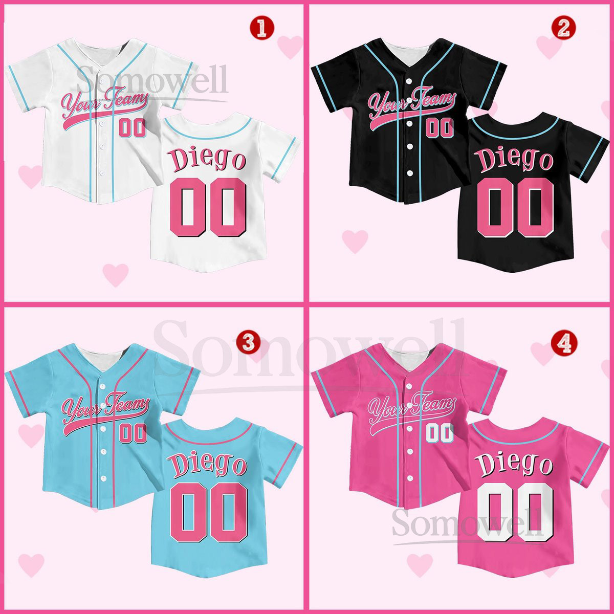 Personalized Team Name and Number Kid Baseball Jersey Custom Name Number Youth Baseball Shirt Baseball Jersey For Baseball Fans Lovers_661