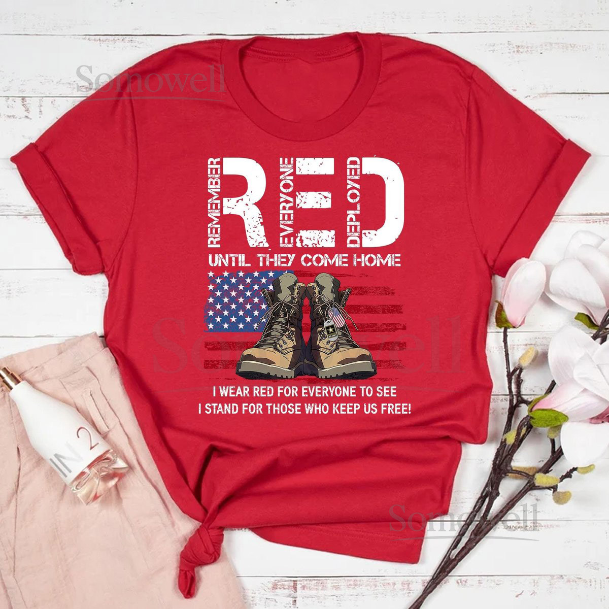 Red Fridays Shirt Support Our Troops Veterans Day Cotton Tee_415