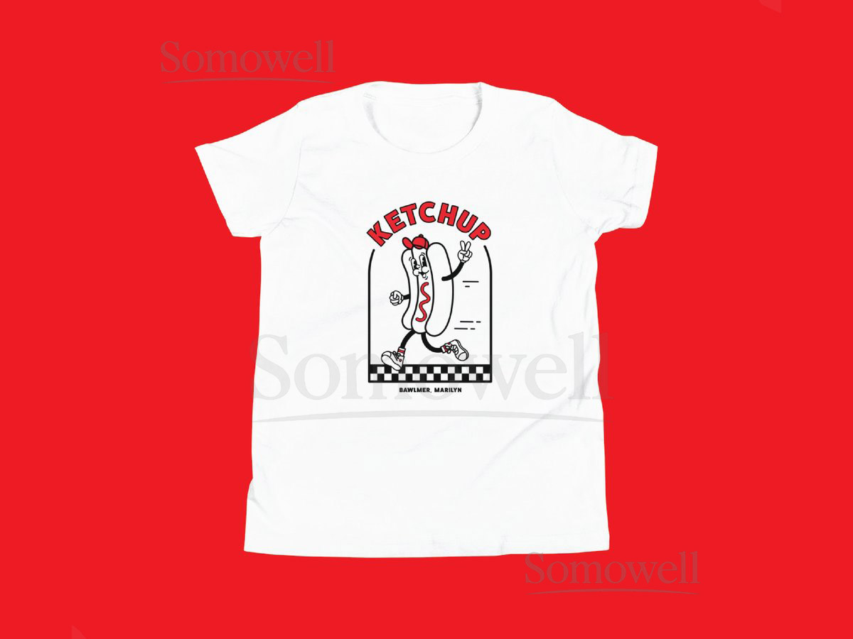 Ketchup Youth T-Shirt Hot Dog Race Baltimore Orioles Cute Kid Shirts_367