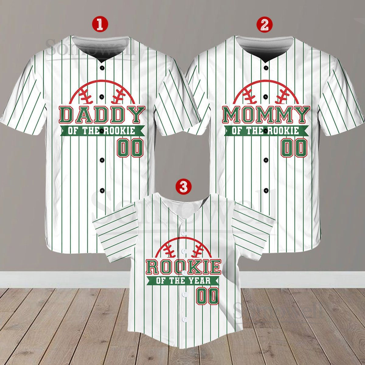 Personalized Mommy Daddy Of the Rookie Baseball Jersey Custom Name Number Shirt Rookie Of The Year Jersey Family Matching Outfits_290