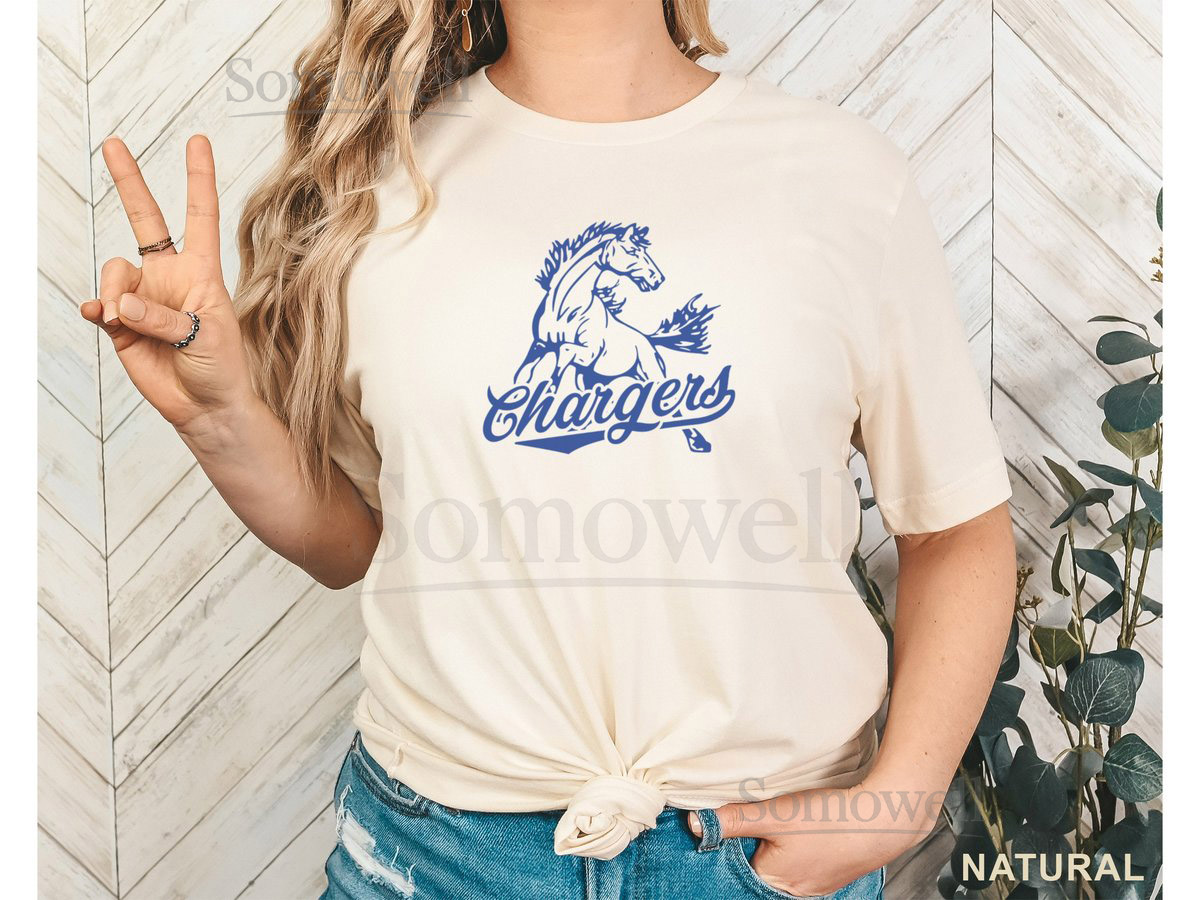Chargers baseball football softball track highschool mascot parent fan shirt Unisex Jersey Short Sleeve Tee T-shirt_50