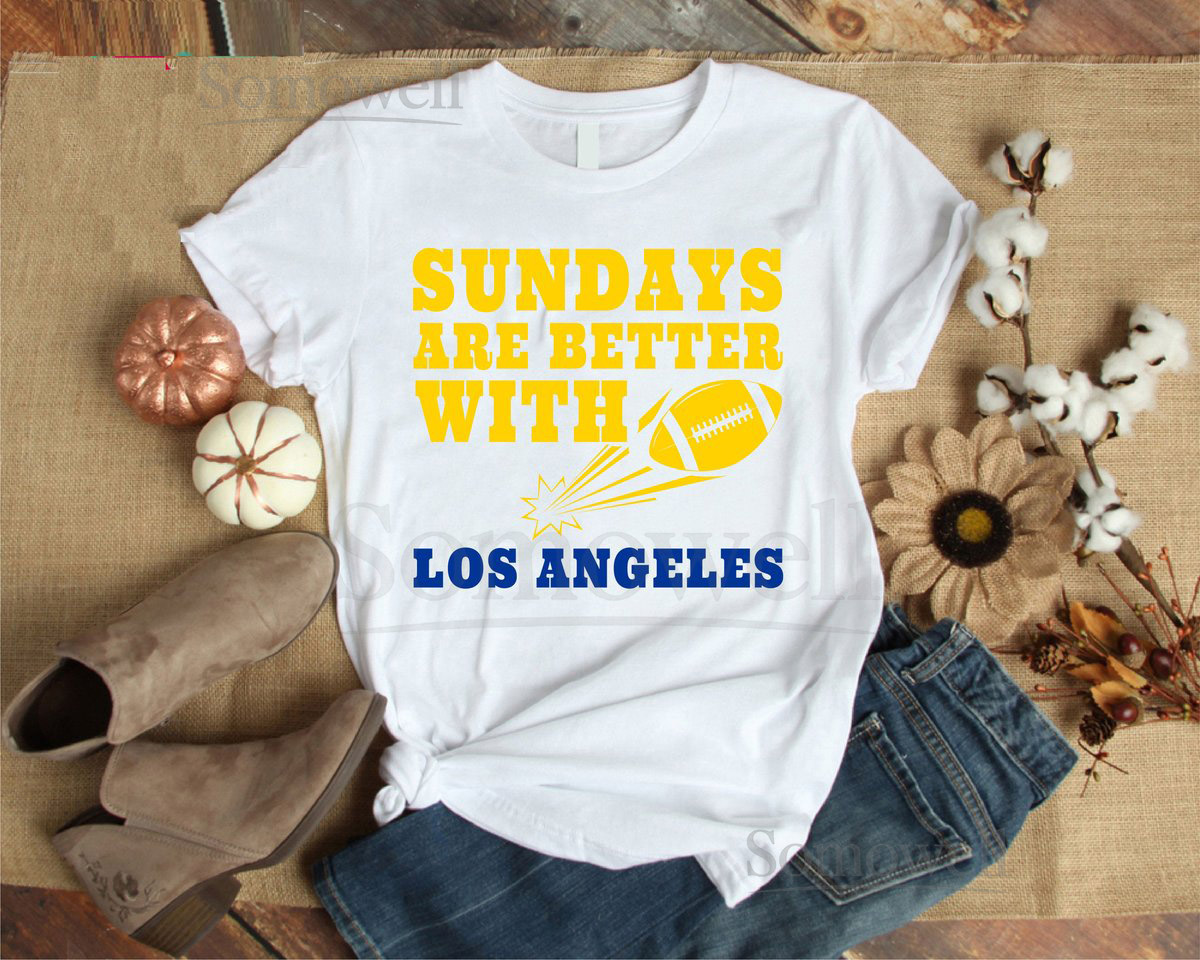 LA Rams Shirt Sundays Are Better with Football Shirt LA Rams Apparel Game Day Shirt Soft Cotton Shirt Quote Shirt_434