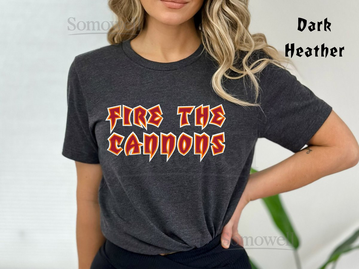 Fire the Cannons Tampa Bay Buccaneers Bucs Football Pirate Bella Canvas 3001 Several Color Options. Each Color Combo Comes as Shown_445