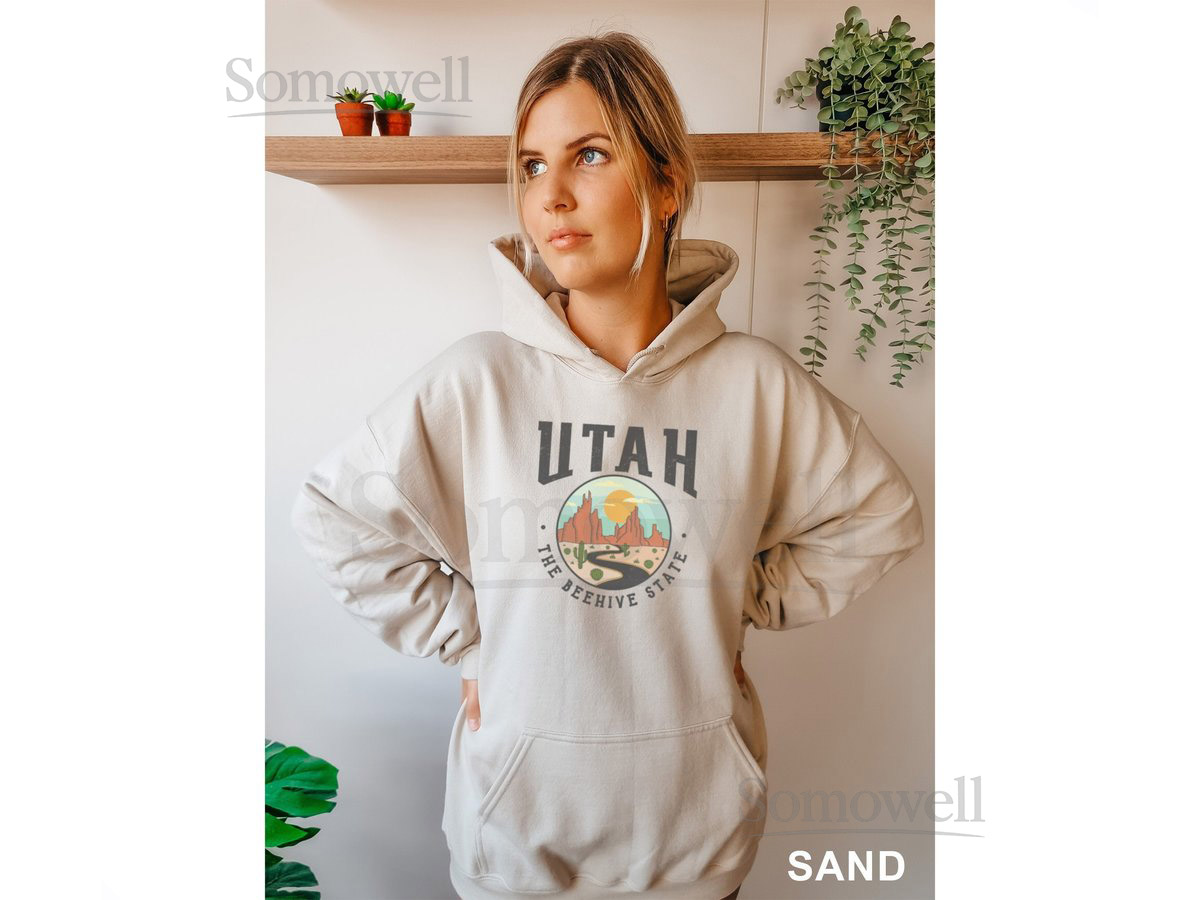 Utah Desert vibes graphic dreamer Ladies boutique Utah State vacation Unisex Hoodie Hooded Sweatshirt_600
