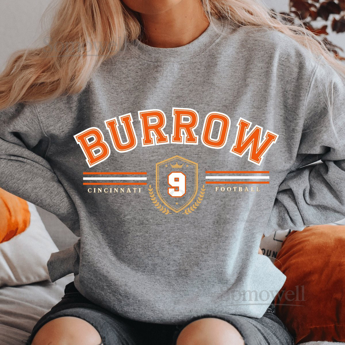 Joe Burrow Sweatshirt Burrow Crewneck Joe Burrow Shirt Retro Cincinnati Football Sweatshirt Vintage Style Cincinnati Cincy Sweatshirt_703