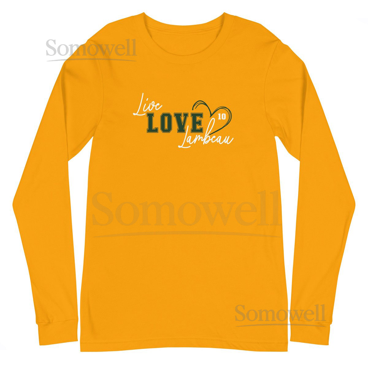 Live Love Lambeau Number 10 Heart Script Green Unisex t-shirt Bella Canvas Jordan Love Green Bay Packers Go Pack Go_577