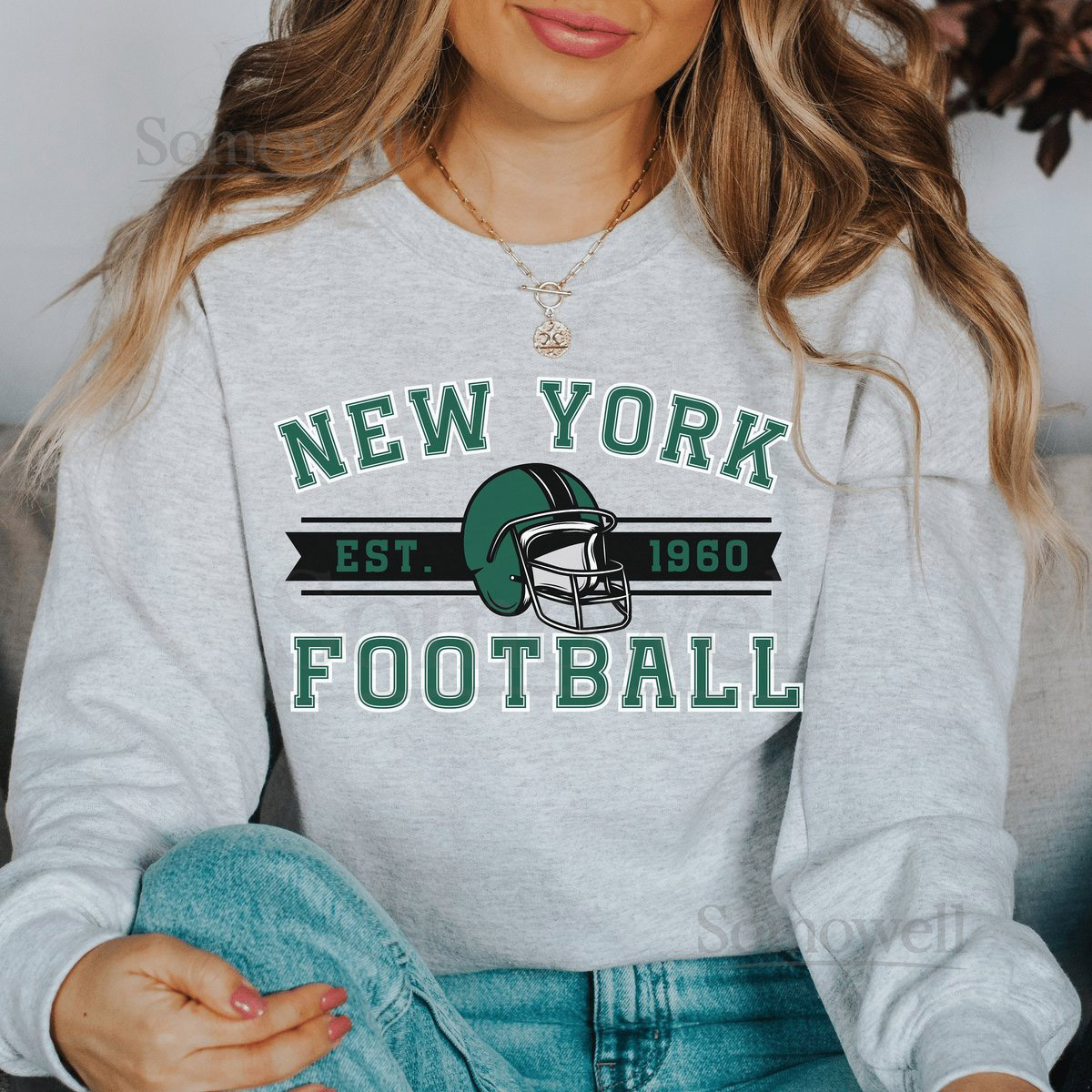 Jets Sweatshirt New York Football Crewneck Vintage Style Jets Sweatshirt Aaron Rodgers Sweatshirt Jets Crewneck_232