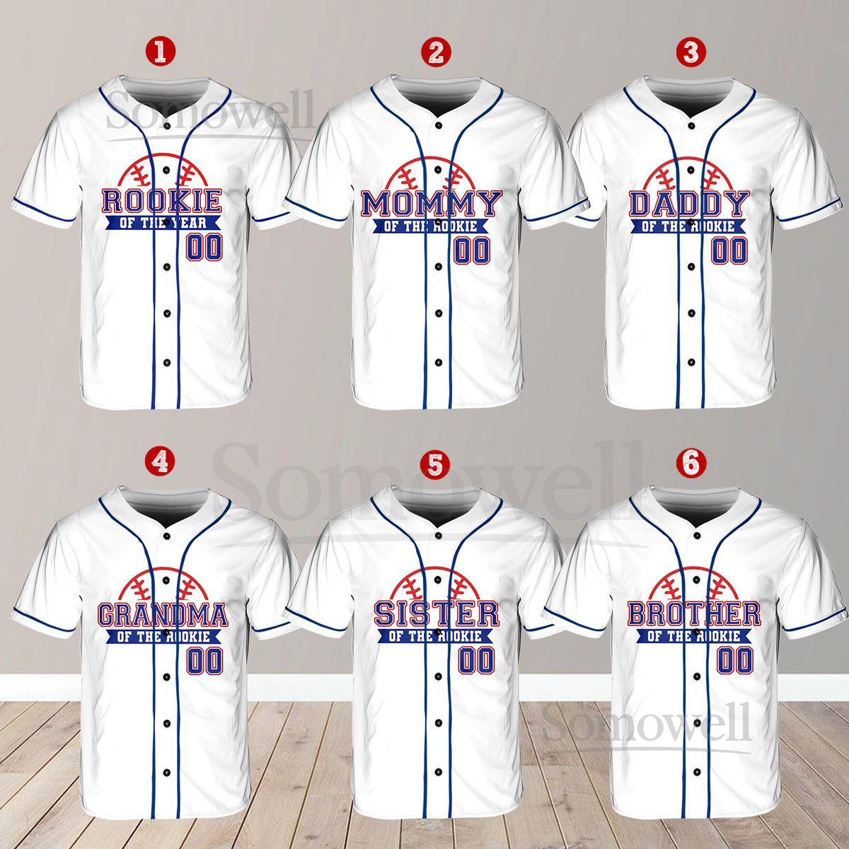 Personalized Family Of the Rookie Baseball Jersey Custom Name Number Shirt Rookie Of The Year Jersey Family Matching Outfit Baseball Game_092