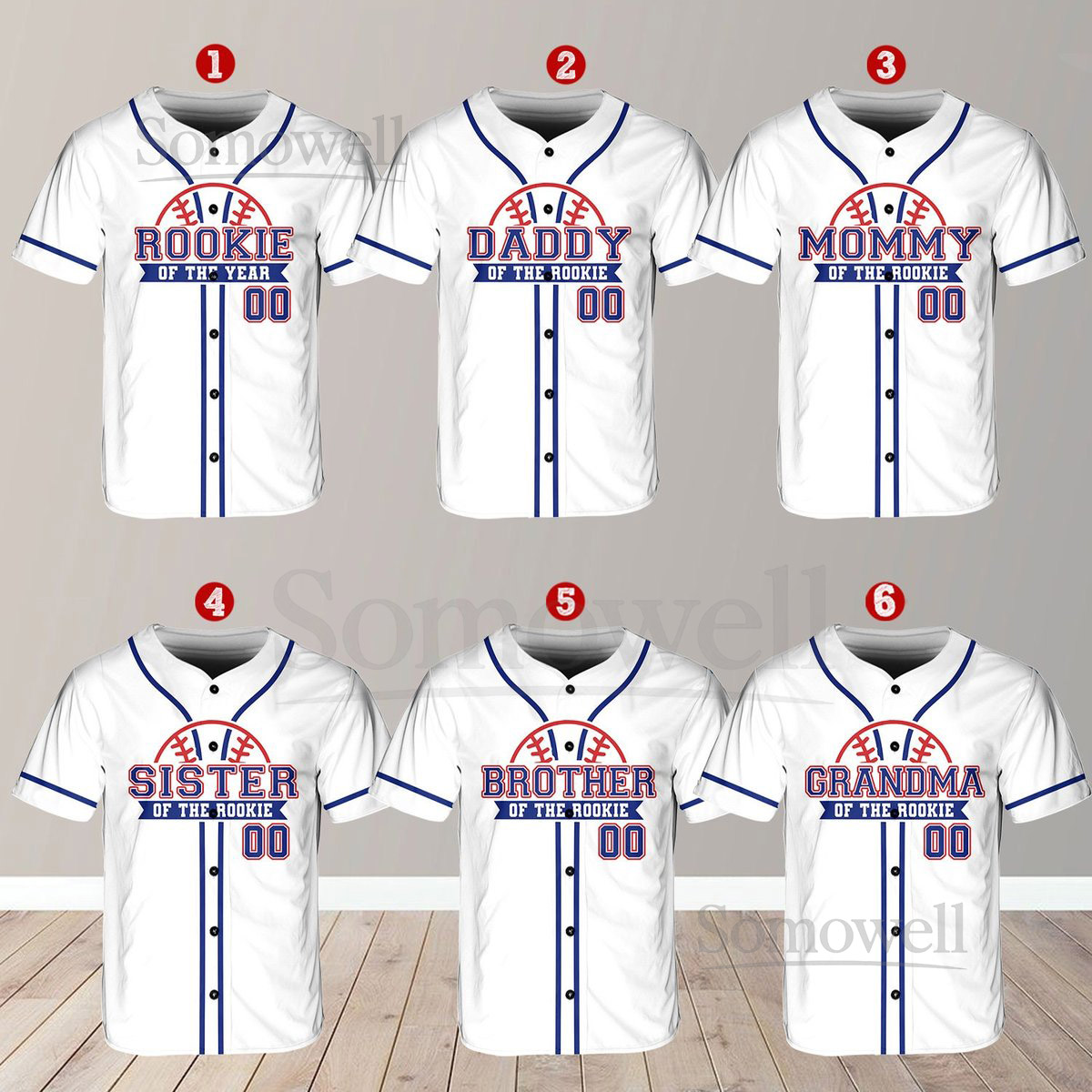 Personalized Family Of the Rookie Baseball Jersey Custom Name Number Shirt Rookie Of The Year Jersey Family Matching Outfit Baseball Game_093